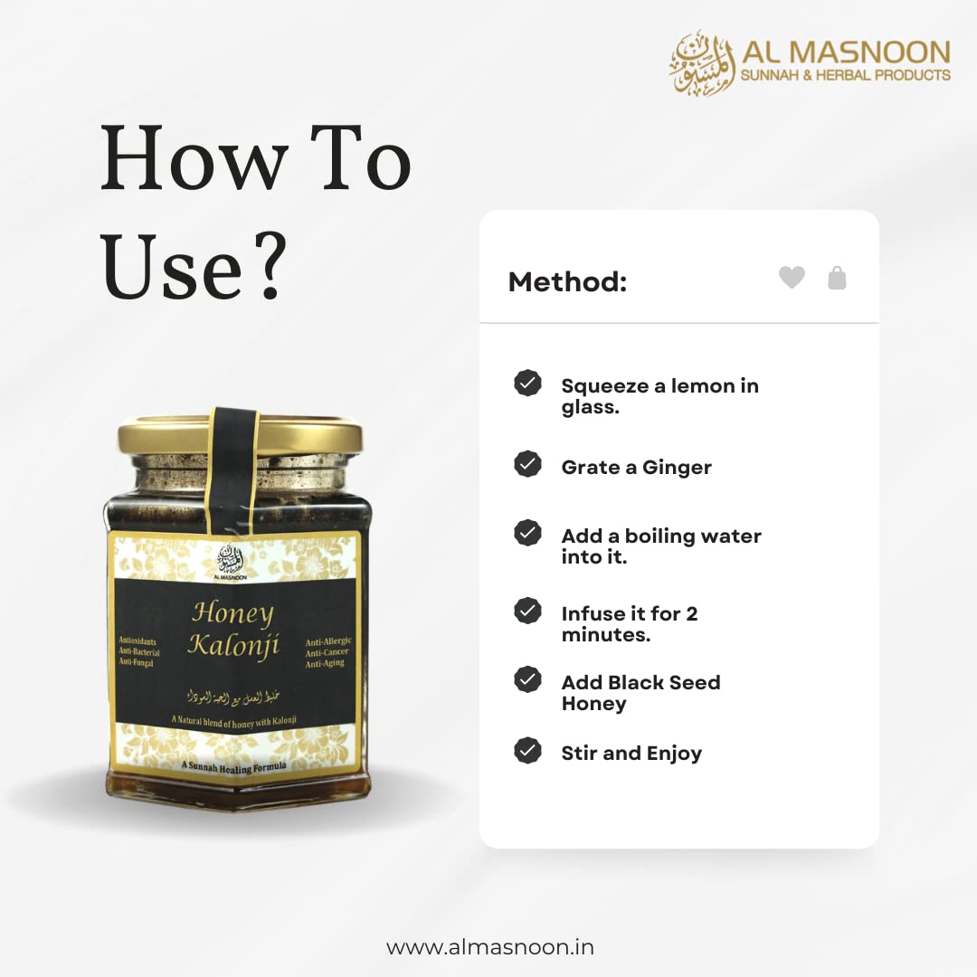 AL MASNOON Black Seed with Pure Honey - 300g (Pack of 1) - görsel 4