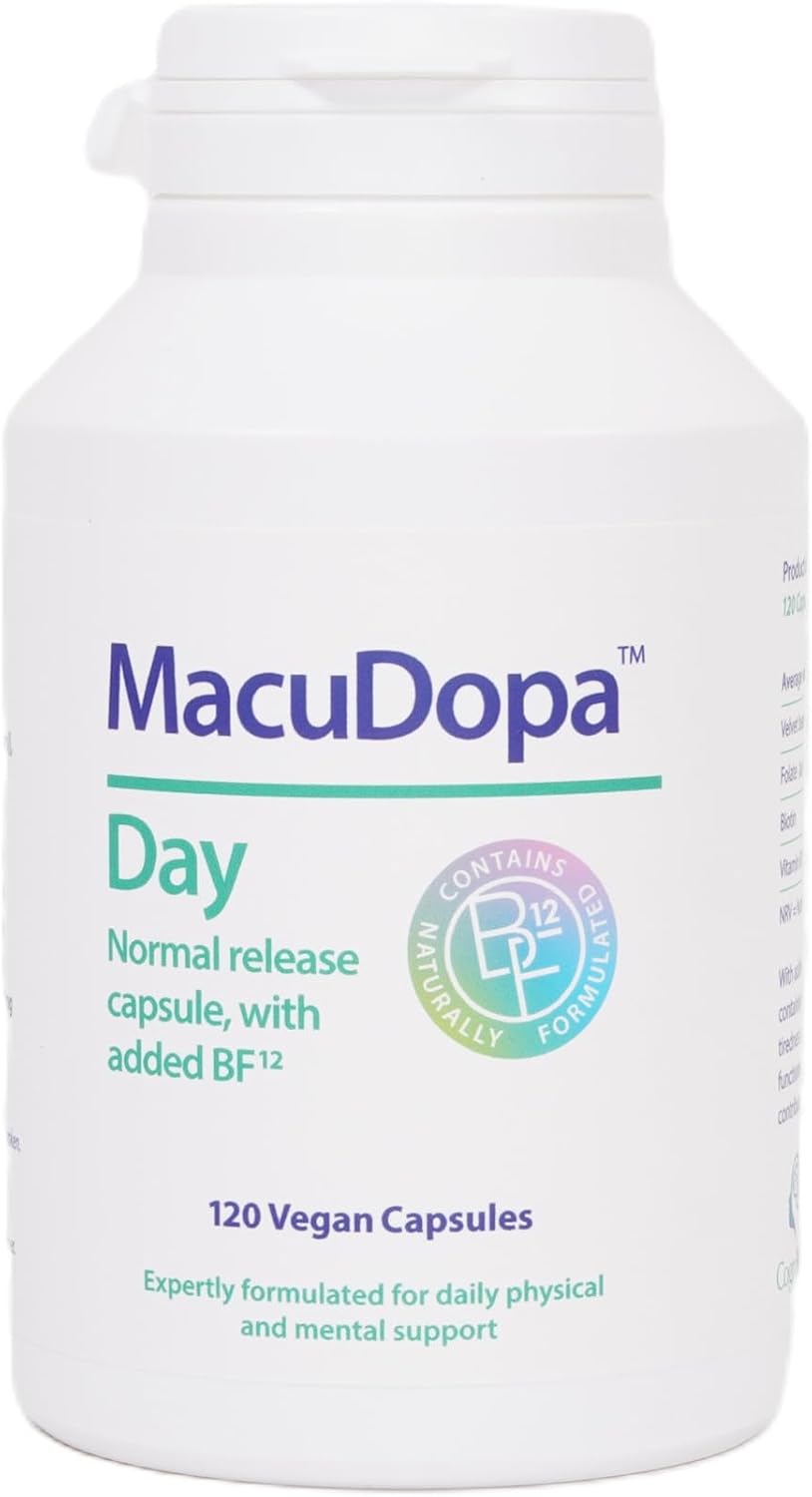 MacuDopa Day Capsules: Mucuna Pruriens Food Supplement with 100mg Levodopa, 120 Veggie Capsules - görsel 1