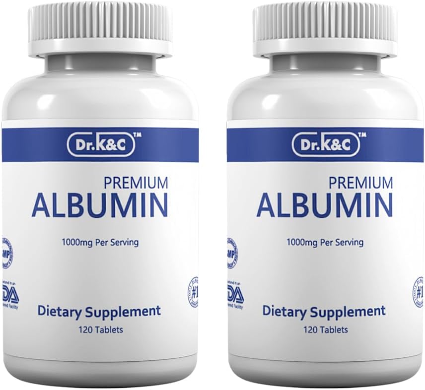 Dr.K&C Premium Albumin Supplement 1000mg, 120 Tablets (2 Bottles) - görsel 1