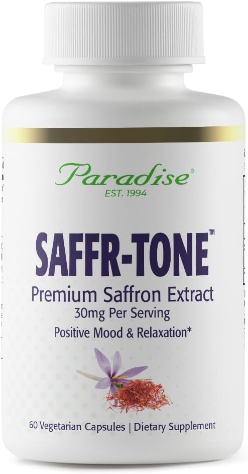 Paradise Herbs Saffr-Tone: Active Whole Spectrum Saffron Extract - Super Potent - Vegan & Non-GMO - 60 Veg Caps - görsel 1