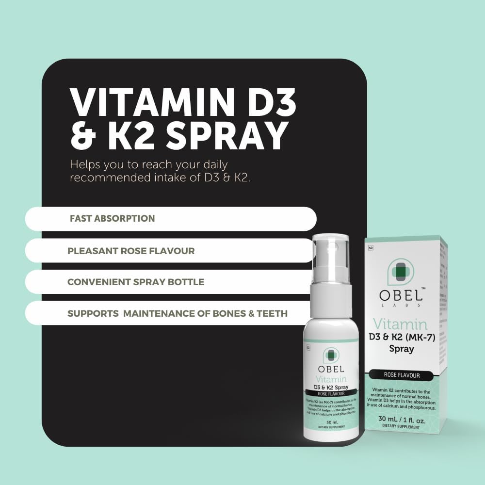 obel Vitamin D3 and K2 Spray – Supports Normal Bone Maintenance and Calcium Absorption - görsel 2