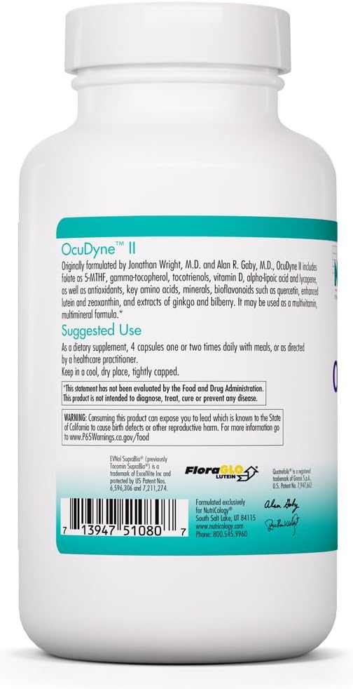 NutriCology OcuDyne II – Eye Health Multivitamin with Lutein, Zeaxanthin & Ginkgo (200 Capsules) - görsel 3