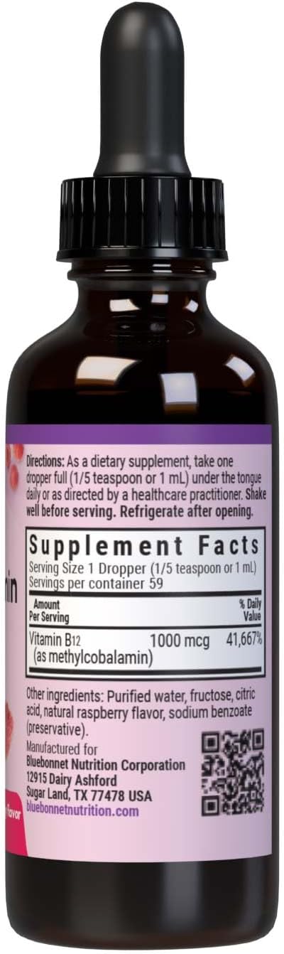 Bluebonnet Nutrition Liquid Cellular Active Methylcobalamin Vitamin B12, 1000 mcg, 59 ml - görsel 2
