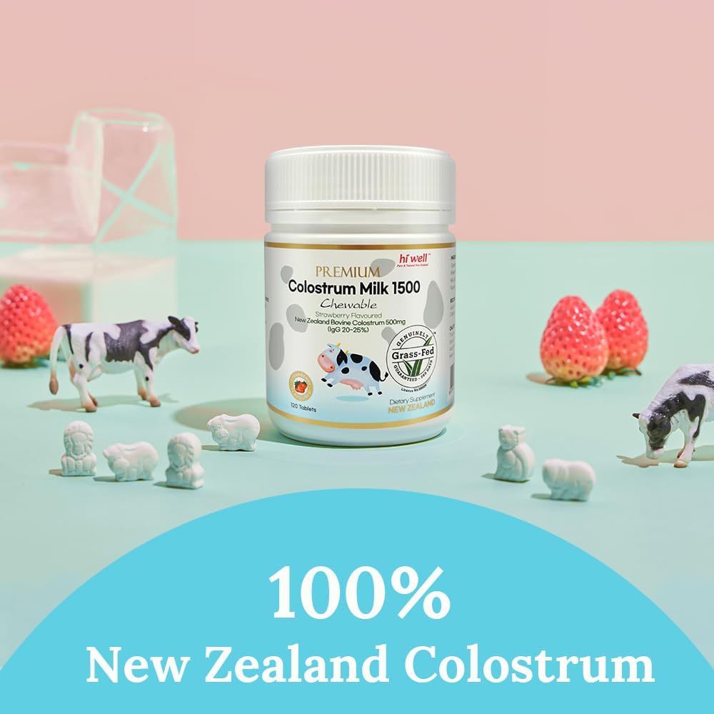 Hi Well Premium Grass-Fed Colostrum 1500 - 120 Chewable Tablets (3-Pack) - görsel 2
