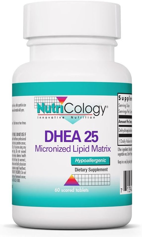 NutriCology DHEA 25 mg – Micronized Lipid Matrix Tablets (60 Tablets) - görsel 1