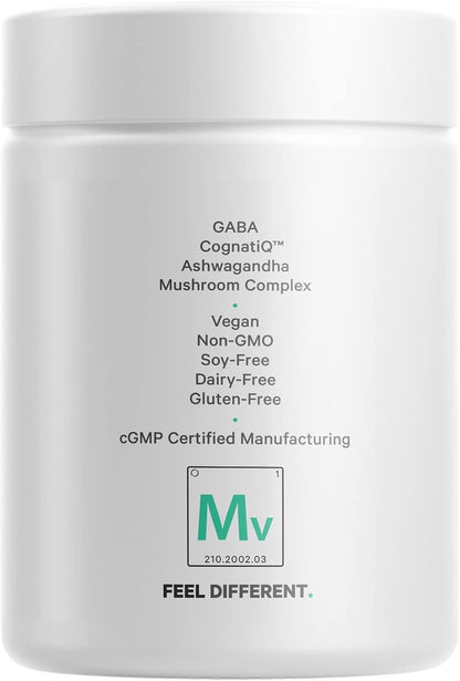 Codeage Meditate Vitamins+ Supplement - CognatiQ, DHH-B, GABA, Ashwagandha, Organic Mushrooms, Blueberries - BDNF Brain Pills and Neuroprotein - Vegan, Non-GMO, Gluten-Free - 60 Capsules