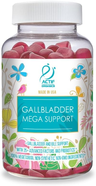 ACTIF Gallbladder Mega Support with 25+ Factors, 10 Billion CFU Probiotics, Bile Support – 60 Gummies, Strawberry Flavour - görsel 1