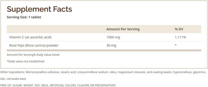 Vitamin C 1000 mg with Rose Hips Tablets – 100 Tablets