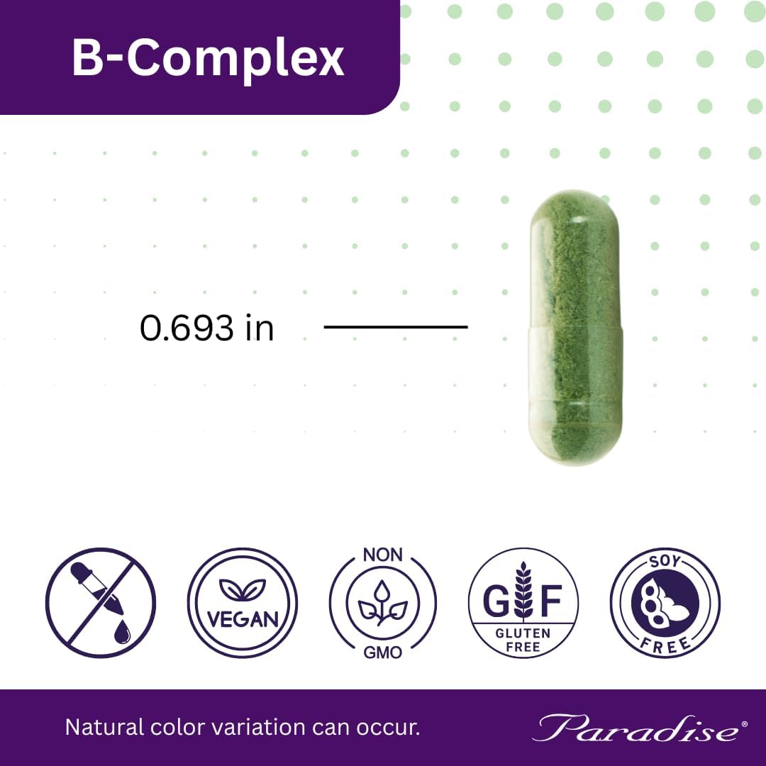 Paradise Herbs Earth's Blend B-Complex - Methylated B Vitamins with Superfoods, 60 Capsules - görsel 8