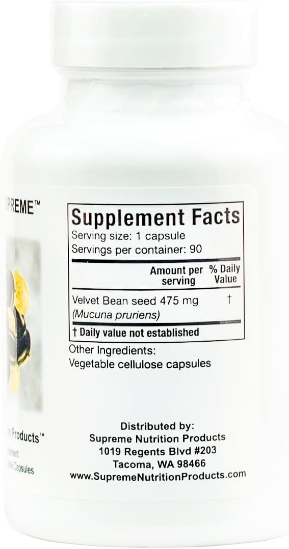Supreme Nutrition Mucuna Supreme – 90 Pure Cowhage Vegetarian Capsules - görsel 2