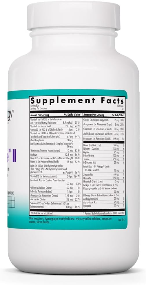 NutriCology OcuDyne II – Eye Health Multivitamin with Lutein, Zeaxanthin & Ginkgo (200 Capsules) - görsel 2