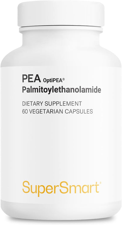 Supersmart - 99% PEA Supplement with OptiPEA - 1200 mg per Day - Natural Nerve Support - Non-GM & Gluten-free - 60 Vegetarian Capsules