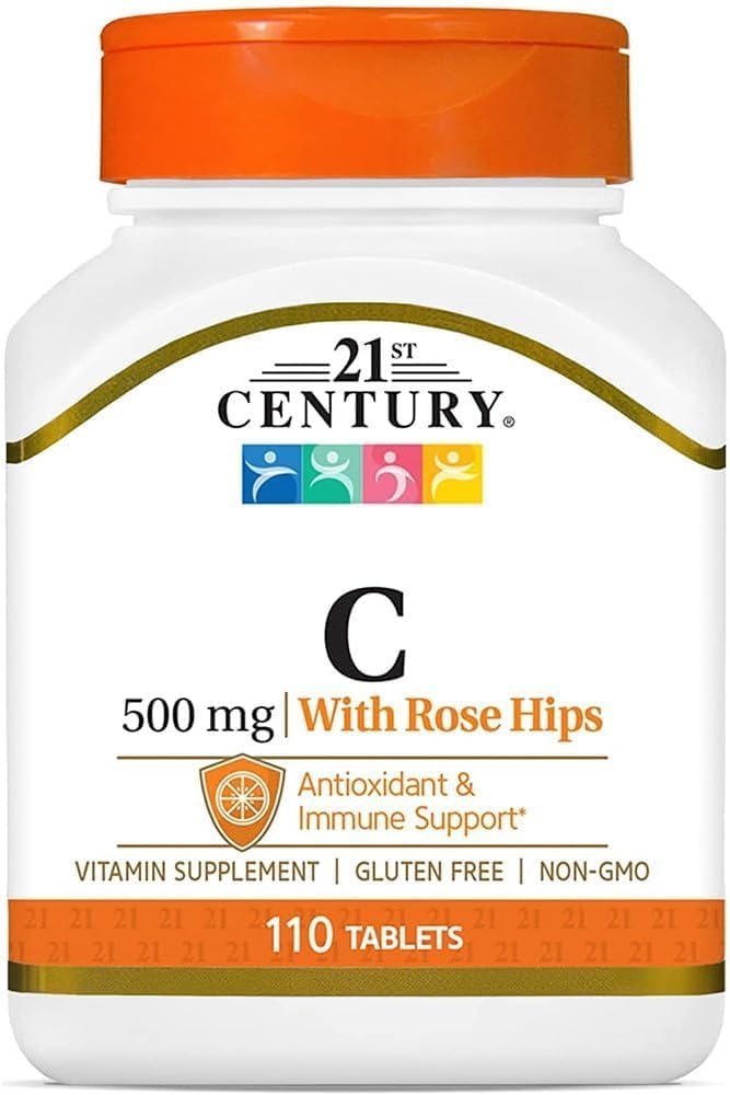 21st Century Vitamin C with Rose Hips, 500 mg, 110 Tablets - UK - görsel 1