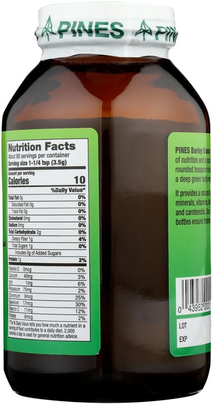 Pines Barley Grass Powder – Organic, 283g