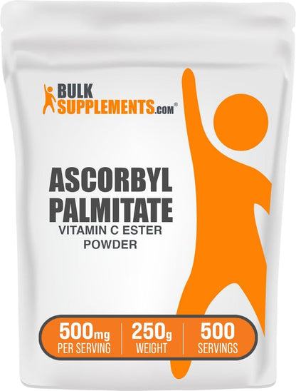 BulkSupplements Ascorbyl Palmitate Powder - Vitamin C Ester, Gluten-Free, 500mg per Serving, 250g