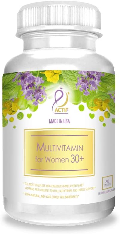 ACTIF Multivitamin for Women Age 30+ with 30 Organic Vitamins and Organic Herbs, Non-GMO, Made in USA, 2-Month Supply - görsel 1