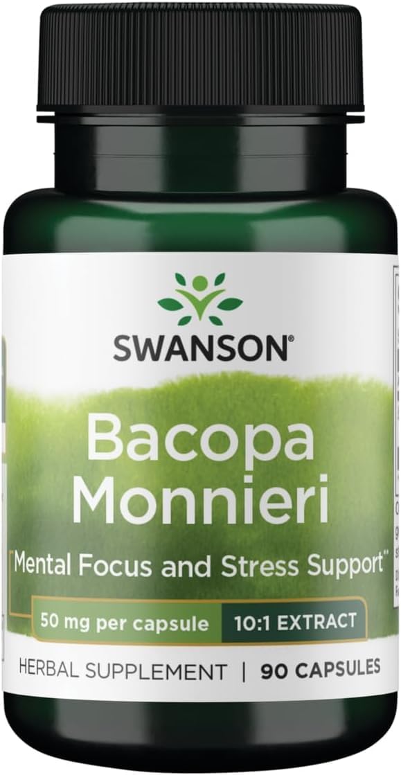 Swanson Bacopa Monniera 10:1 Extract 50 mg, 90 Capsules - görsel 1