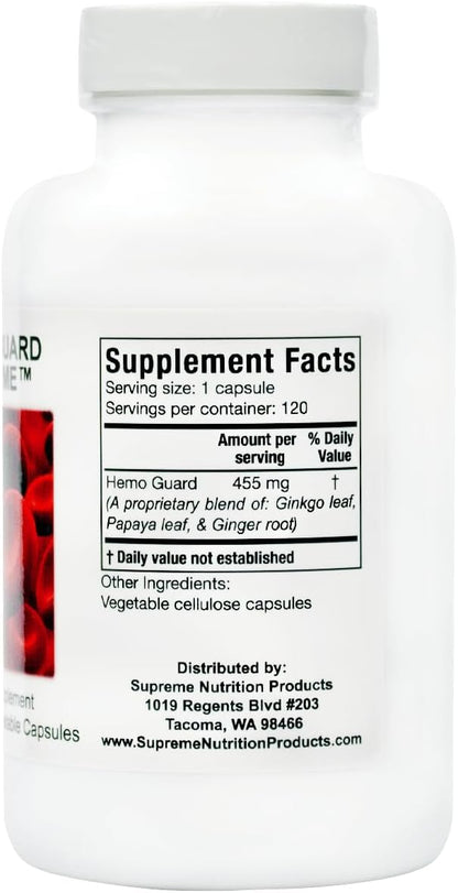 Supreme Nutrition Hemo Guard Supreme, 120 Pure Herbal Combination Vegetarian Capsules