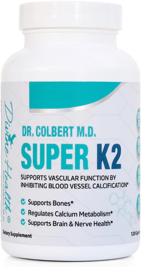Dr. Colbert, MD Super K2 | Divine Health | MK-7 | Vitamin K2 | 200mcg | 120 Capsules - görsel 1