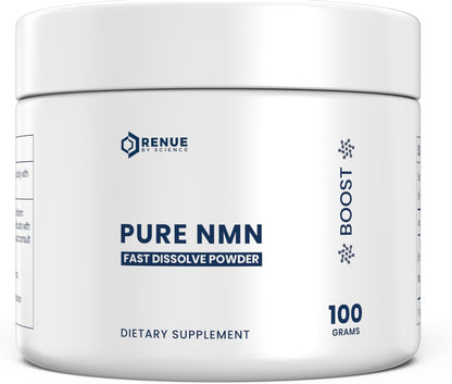 Renue By Science NMN Powder - 100g Pure Crystalline Nicotinamide Mononucleotide, Sublingual Fast-dissolving