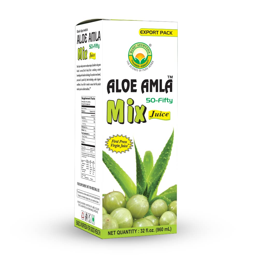 Basic Ayurveda Aloe Vera & Amla Herbal Mix Juice | 32.46 Fl Oz (960ml) - görsel 5