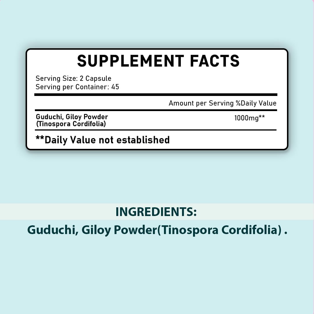 minature Giloy 90 Tablets | 1000 mg | 45 Day Supply | 100% Natural Giloy/Guduchi | Vegan | From India – Image 2