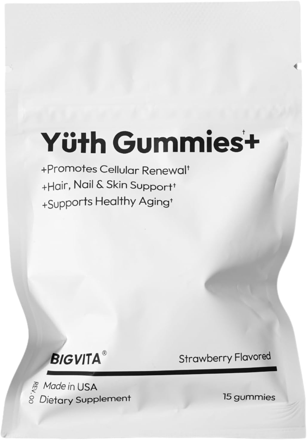 BIGVITA Yuth Gummies + | Spermidine Gummies for Hair Growth, Skin & Nails | High-Purity Spermidine Food Supplement for Cellular Renewal & Anti-Ageing | Collagen Support with Vitamin C & Vitamin A - görsel 1