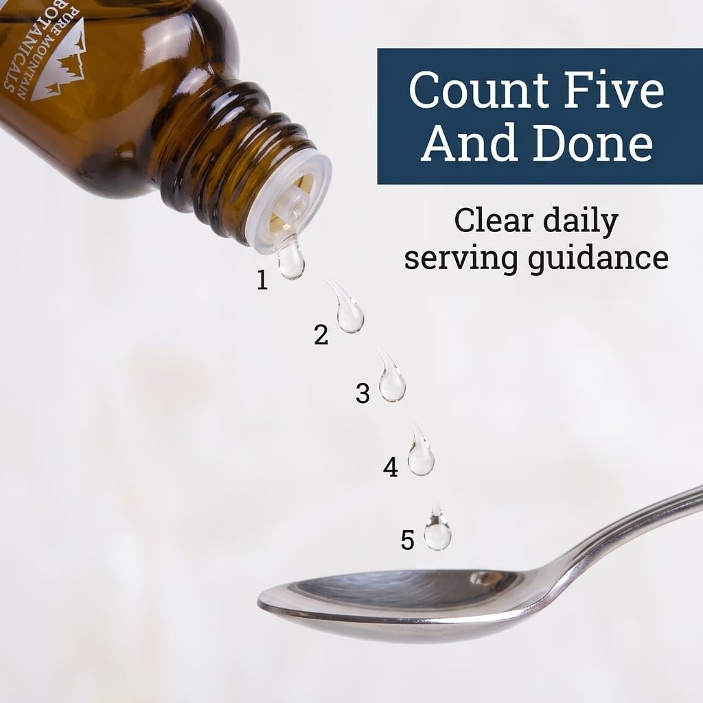 Pure Mountain Botanicals Liquid Vitamin D Drops - 2000 IU D3 in MCT Oil - Non-GMO, Kosher, 177 Servings - görsel 4