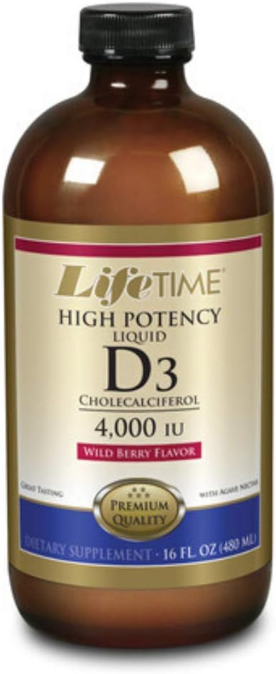 Lifetime Liquid Vitamin D3 4000 IU – High Potency Vitamin D Supplement, Wild Berry Flavour, 16 oz - görsel 1