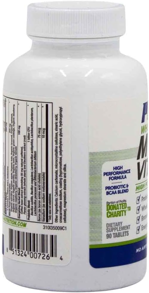 Performance Inspired Nutrition Whole Food Multi Vitamin with Probiotics, BCAAs, and Herbal Complex – 90 Tablets - görsel 5