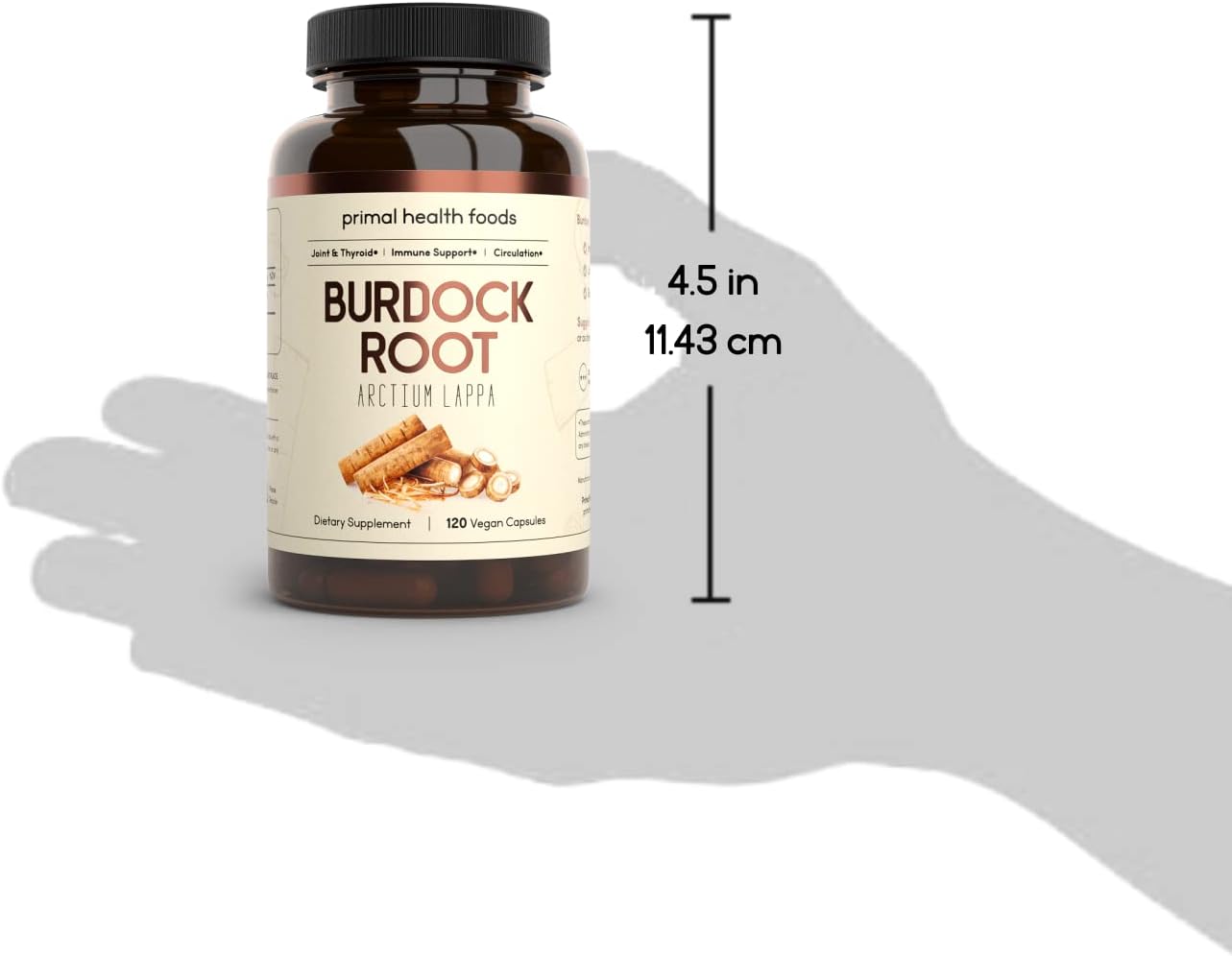 Primal Health Foods Organic Burdock Root Capsules 1000 mg – Circulation, Immune, Skin & Joint Support - görsel 6