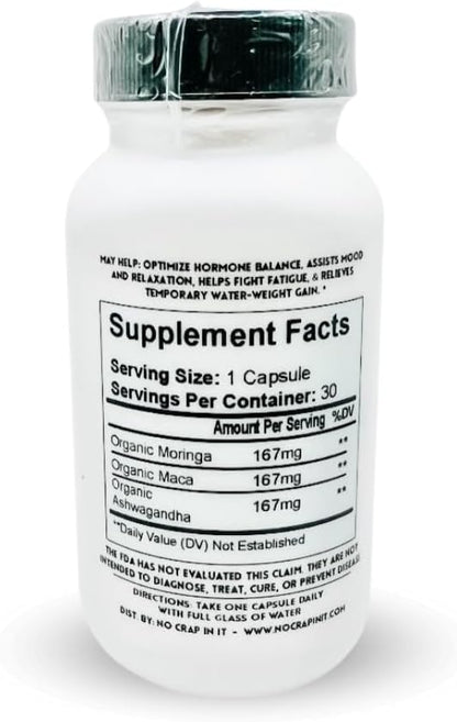 Vitality Balance Women's Support Vitamins – Organic Herbs for Hormone Balance & Energy – 30 Capsules
