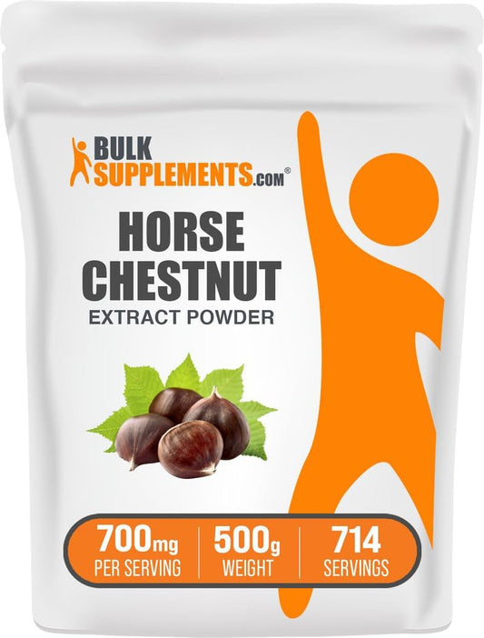 BulkSupplements.com Horse Chestnut Extract Powder – 500g – Gluten-Free Herbal Supplement