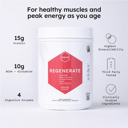 MEND Regenerate – Post-Workout Recovery Protein Powder, Cocoa, 20 Servings