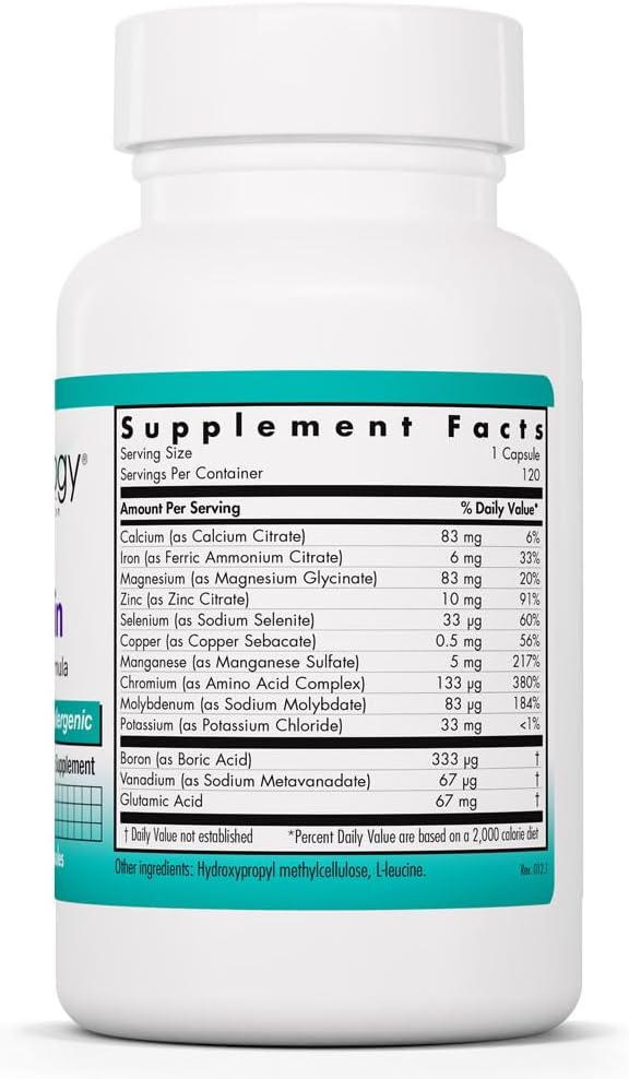 NutriCology MultiMin – Essential Mineral Blend with Macro, Trace & Ultra-Trace Minerals (120 Vegetarian Capsules) - görsel 2