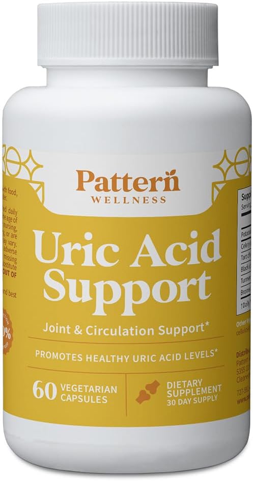 Pattern Wellness Uric Acid Support Supplement – Herbal Formula for Uric Acid Balance & Joint Wellness – 60 Veggie Capsules - görsel 1