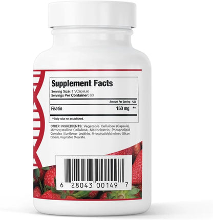 Liposomal Fisetin 150mg — 60 Vegan Capsules to Support Cellular Health, Antioxidant Defence & Cognitive Wellness — Gluten-free, Non-GMO, Made in the USA