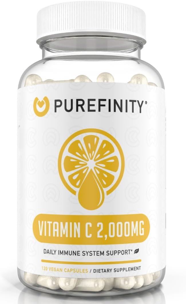 PUREFINITY Vitamin C 2000mg Capsules – Double Strength, High Absorption, 120 Capsules - görsel 1