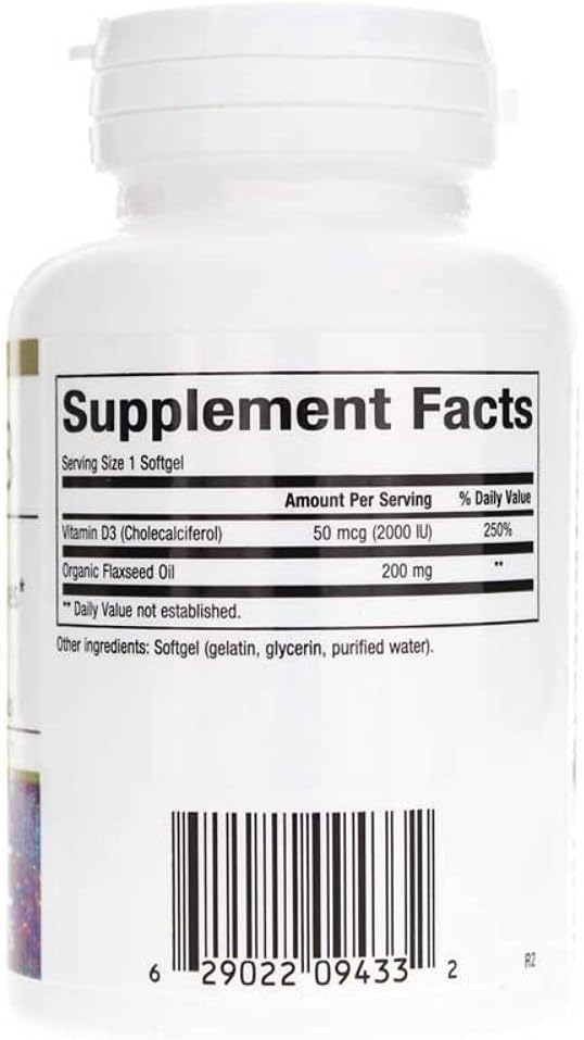 Bioclinic Naturals Vitamin D3 2,000 IU (50 mcg) 180 Soft Capsules - görsel 2