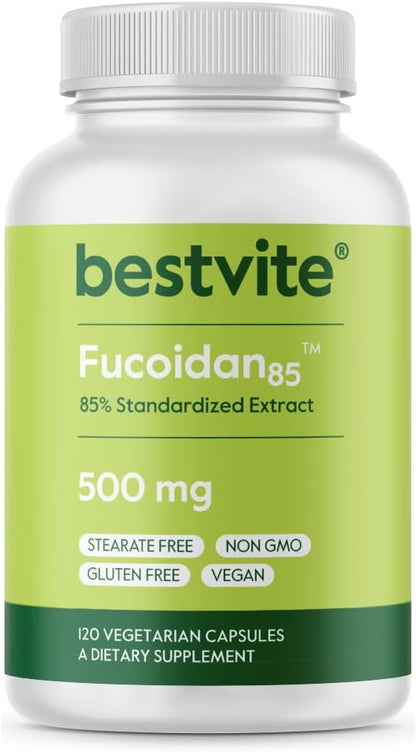 BESTVITE Fucoidan Extract 500mg (Standardised to 85% Fucoidan) - 120 Vegetarian Capsules