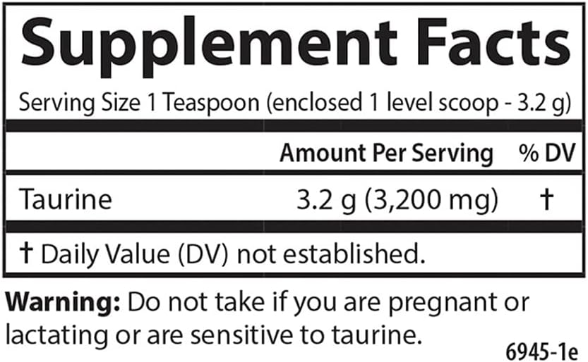 Carlson Taurine Powder, Free-Form Amino Acid, Supports Nerve and Muscle Function, 100 g - görsel 4