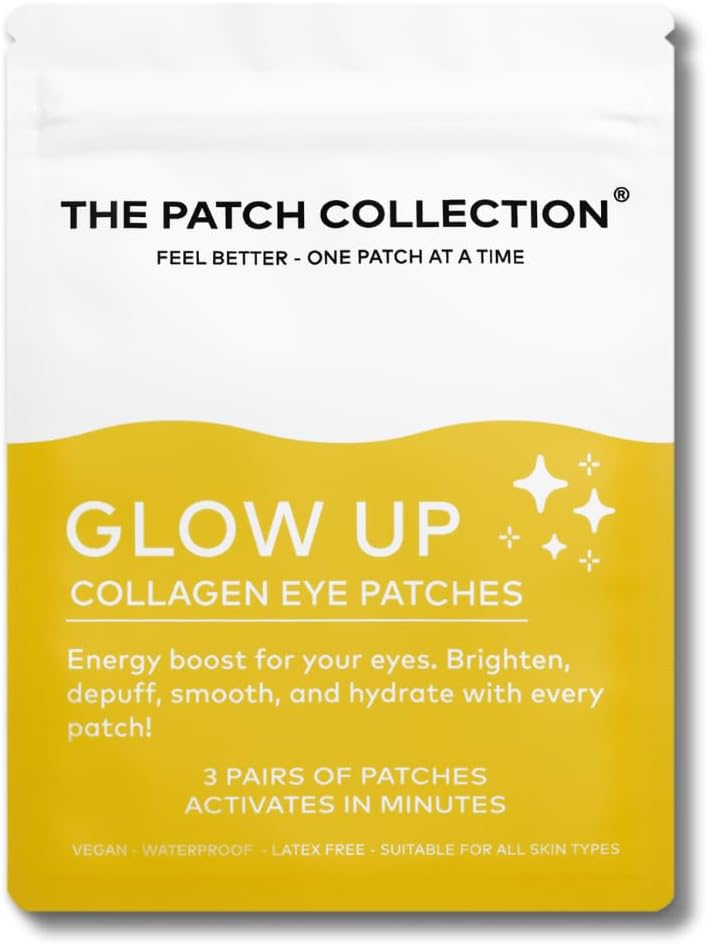 The Patch Collection® – Glow Up Under-Eye Collagen Patch | Retinol, Hyaluronic Acid, Nano Gold, Collagen, Vitamin C (Pack of 3) - görsel 1