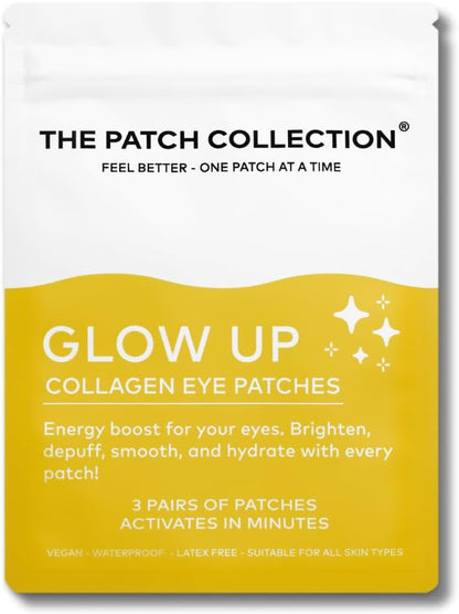 The Patch Collection® – Glow Up Under-Eye Collagen Patch | Retinol, Hyaluronic Acid, Nano Gold, Collagen, Vitamin C (Pack of 3)