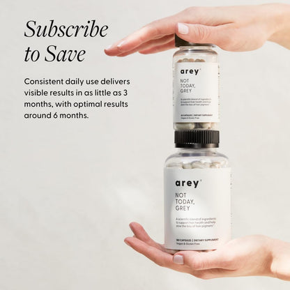 Arey Not Today, Grey Daily Hair Supplement for Women and Men – 3 Month Supply
