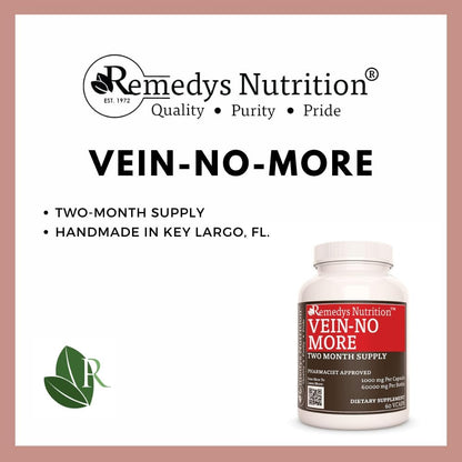 Vein No More - Herbal Food Supplement, 1000 mg, 60 Vegan Capsules