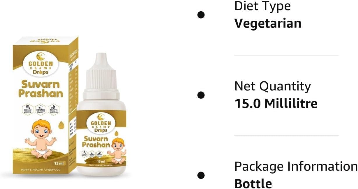 HENU Swarna Prashana Drops with Gold Ash - Ayurvedic Immune Support for Children (15 ml) - görsel 5
