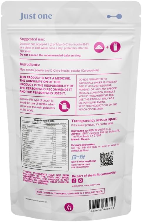 B-fit Inositol Supplement for Women - Myo & D-Chiro Inositol 40:1 for Optimum Hormonal Balance & Ovulation Support - 60 Servings - 2-Month Supply - görsel 2