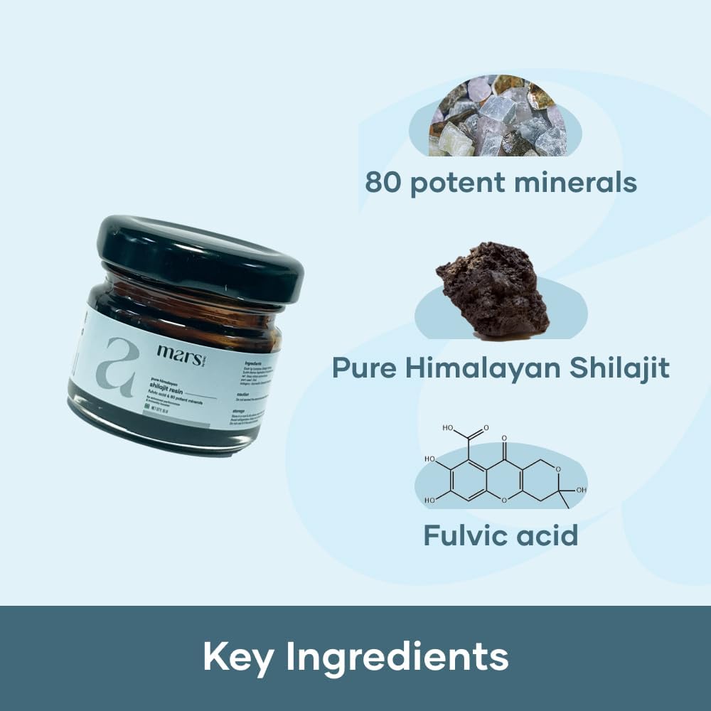 Mars by GHC Vitality Booster Combo | Shilajit Resin Sourced from ~5,500 m & Sea Moss Capsules (60 Capsules) | Natural Energy and Wellness Supplement - görsel 2