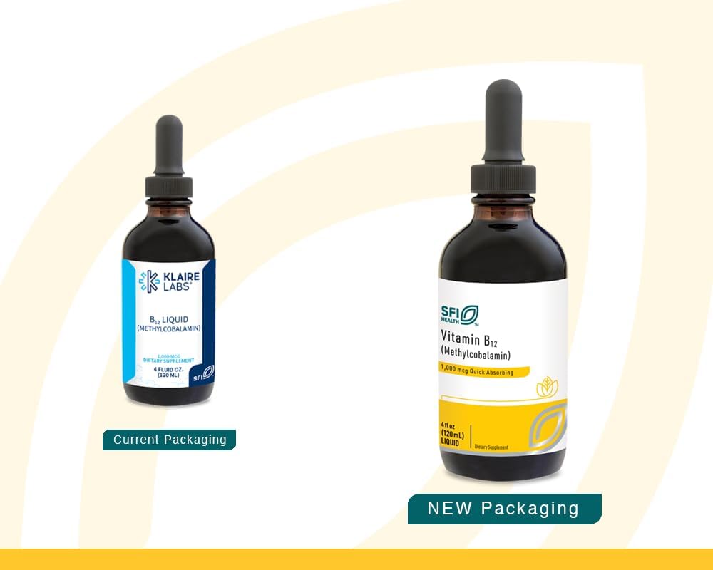 SFI Health Klaire Labs Vitamin B12 Liquid - Methylcobalamin B12 Drops - 120 ml (120 Servings) - görsel 2