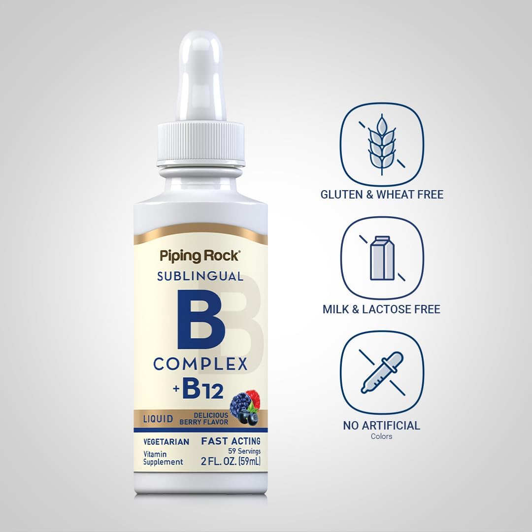Vitamin B Complex with B12 Liquid Drops, 1200 mcg, 60 ml - görsel 3